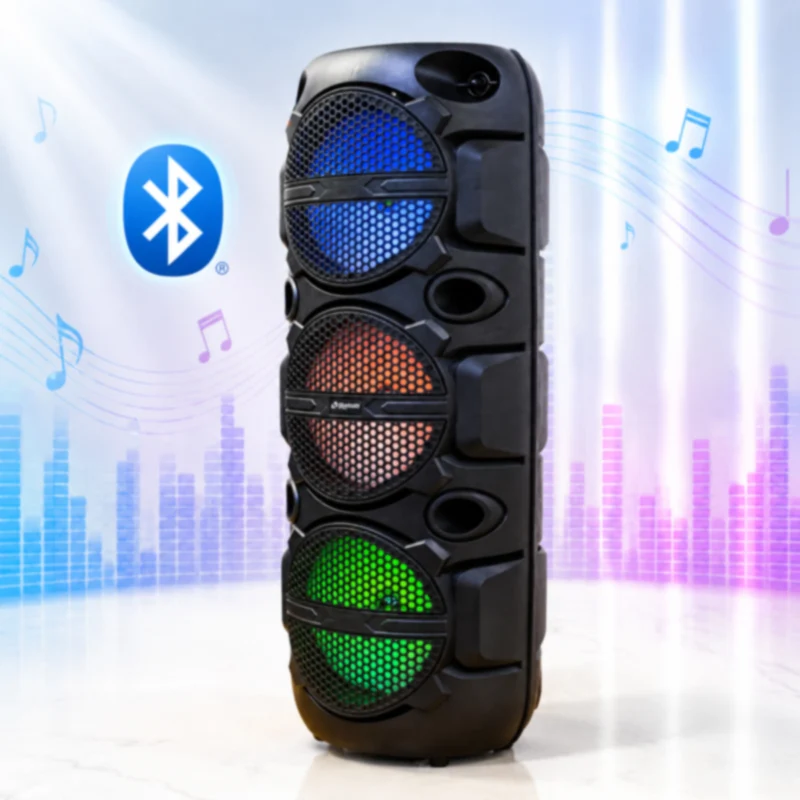 Cassa Bluetooth TWS Karaoke 340W RGB con microfono radio FM SD