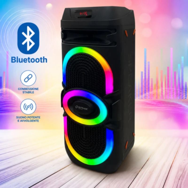 Cassa Bluetooth 340W con microfono wireless radio FM TWS
