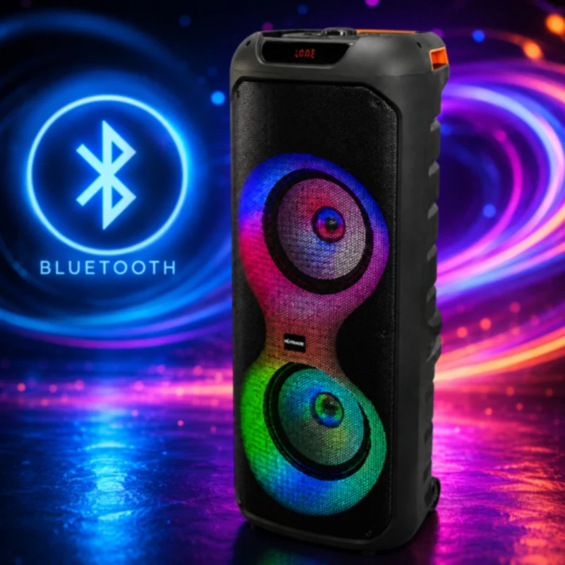 Cassa Bluetooth Karaoke 400W con 2 microfoni TWS USB TF radio FM