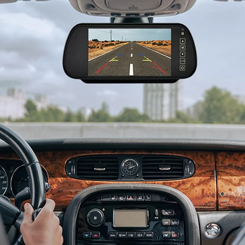 Monitor 7" specchietto retrovisore per auto camper comandi touch