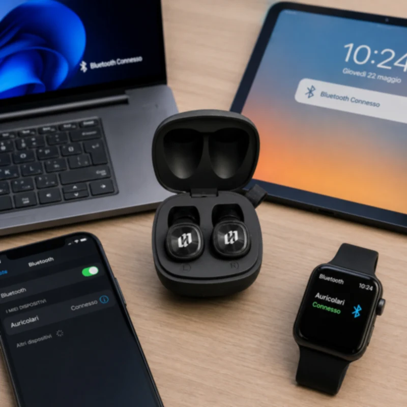 Auricolare Bluetooth cuffie ricaricabile in-ear gommini di 3 taglie