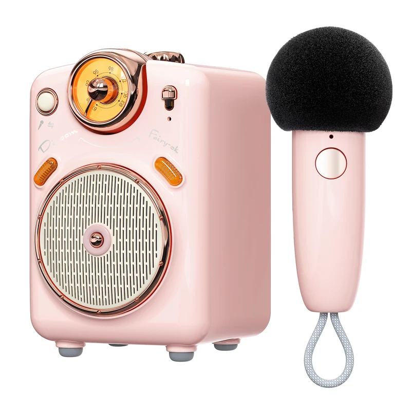 Divoom Fairy-OK Retro Mini Karaoke Speaker with Wireless Microphone