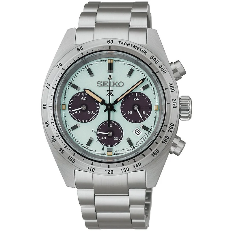 Orologio da uomo SEIKO Prospex Speedtimer Solar Chronograph SBDL129 con quadrante verde opale