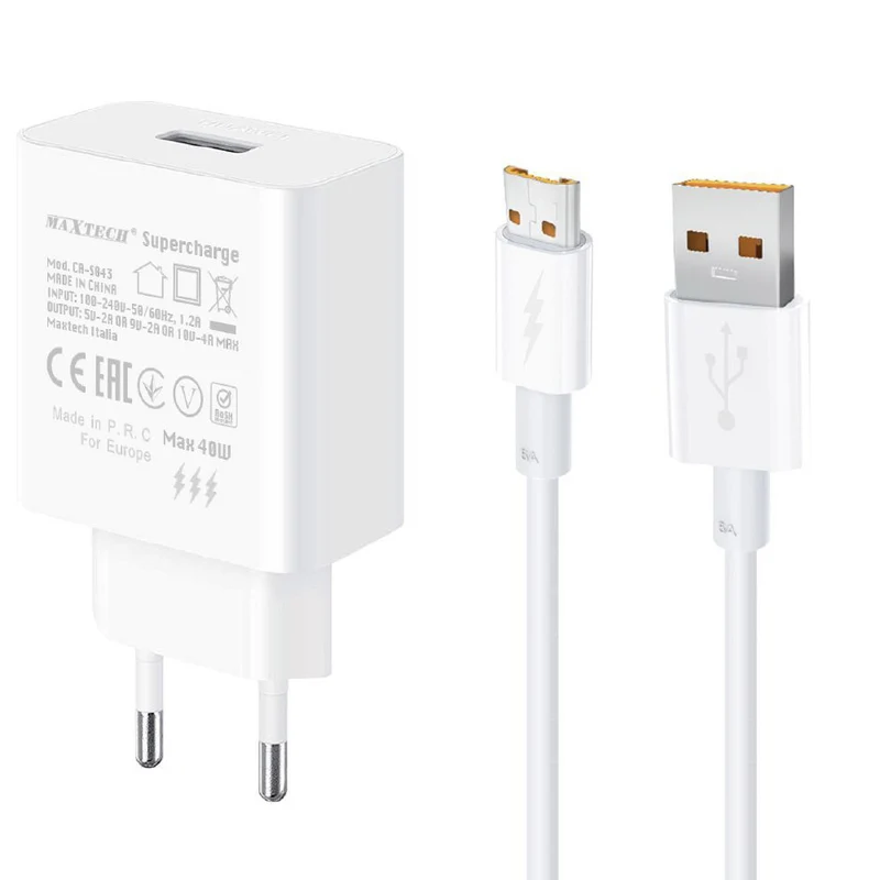 Kit caricabatterie usb microusb per tablet smartphone 1 metro bianco