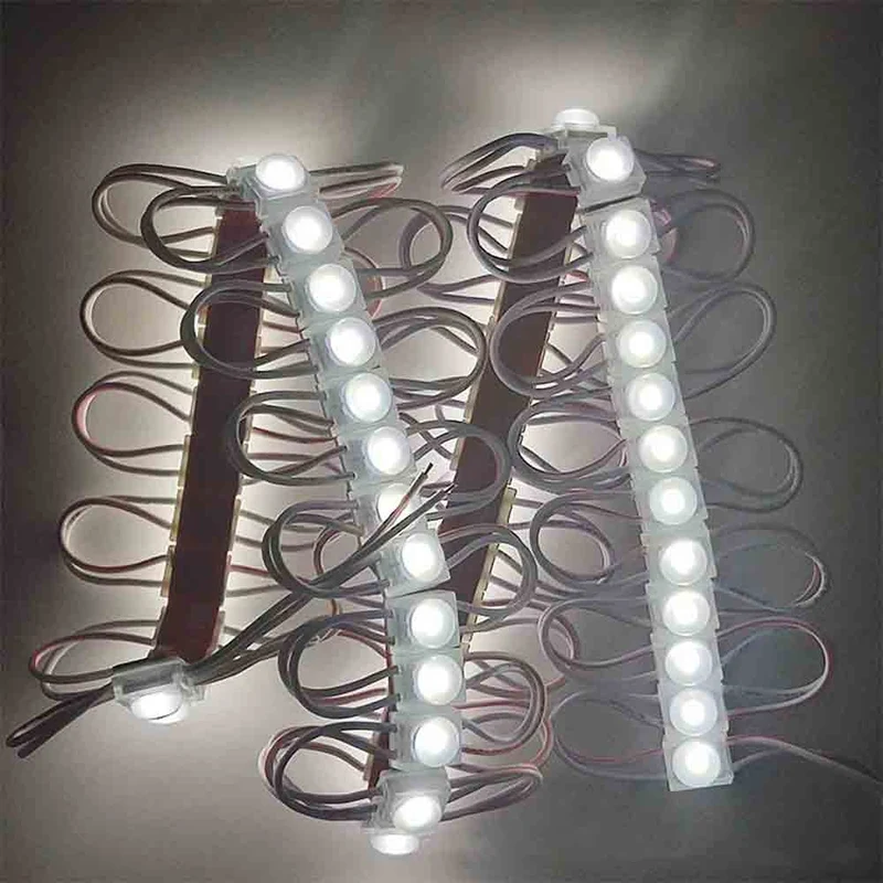 Modulo 10 led 3030 12V per insegne tabelle luce fredda calda IP65
