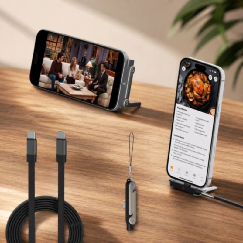 Cavo USB-C ricarica rapida 240W con supporto pieghevole integrato