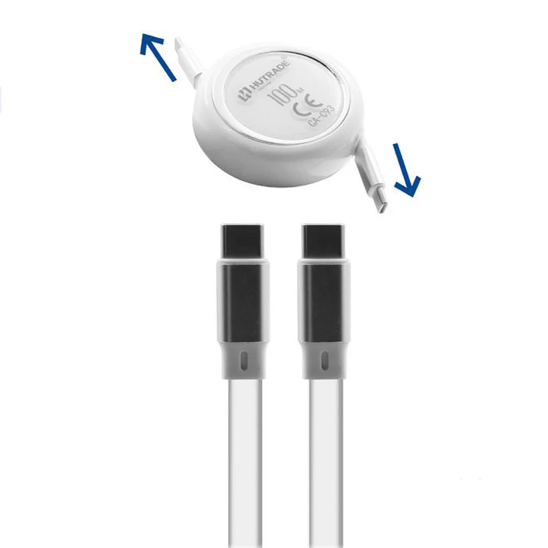 Cavo dati e ricarica Retrattile da 20 cm a 1 mt connettori USB-C a USB-C 100W