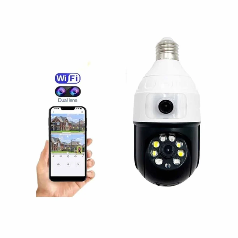 Telecamera led a lampadina WI-FI 2,4GHz con 2 obbiettivo controllo app