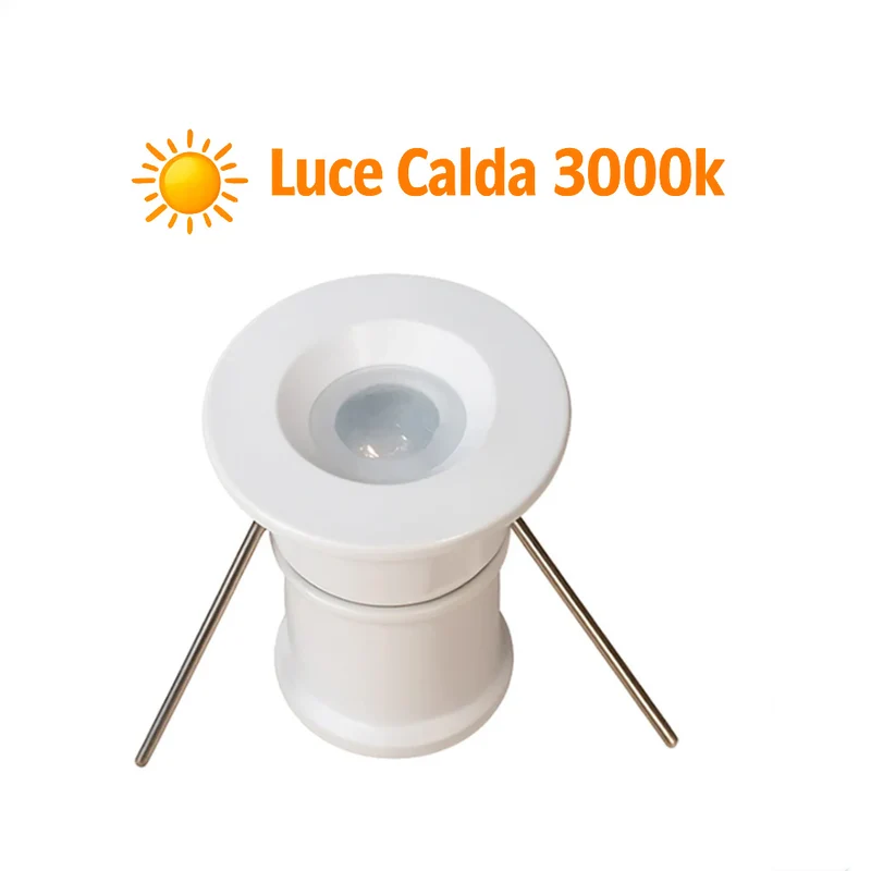 Mini faretto incasso bianco cielo stellato 1W punto luce IP65