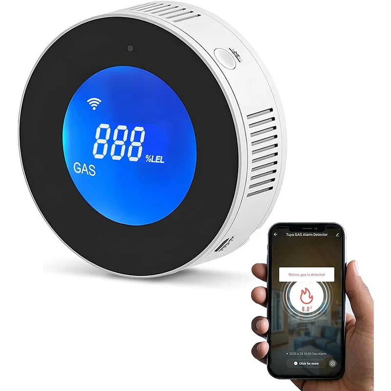 Rilevatore di Gas WI-FI smart sensore allarme con App Alexa Google