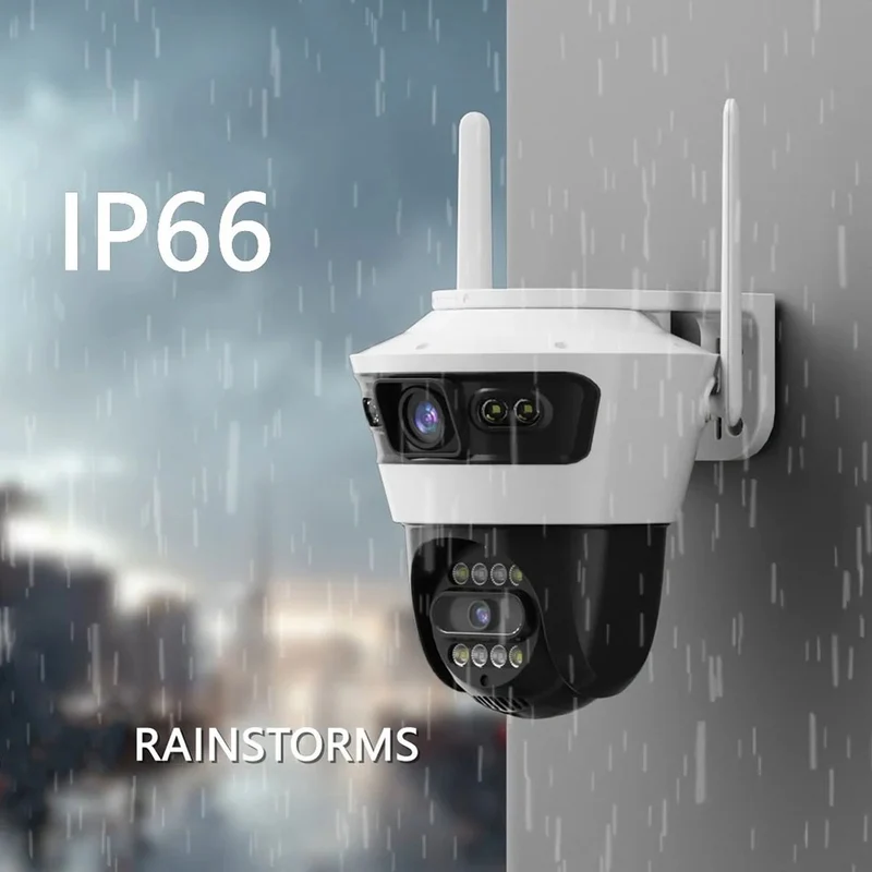 Telecamera wifi doppio obbiettivo motorizzata con zoom 12 led IR IP66