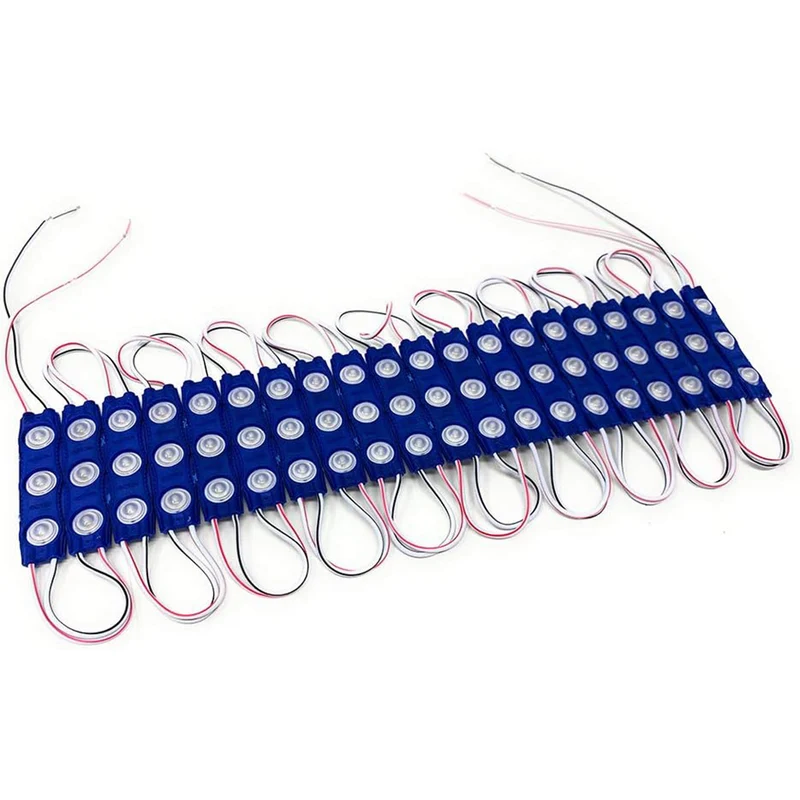 Modulo led 12v 20 striscette 3 led 2835 per retroilluminazione insegne tabelle con adesivo luce blu modulo a iniezione per esterno ip65