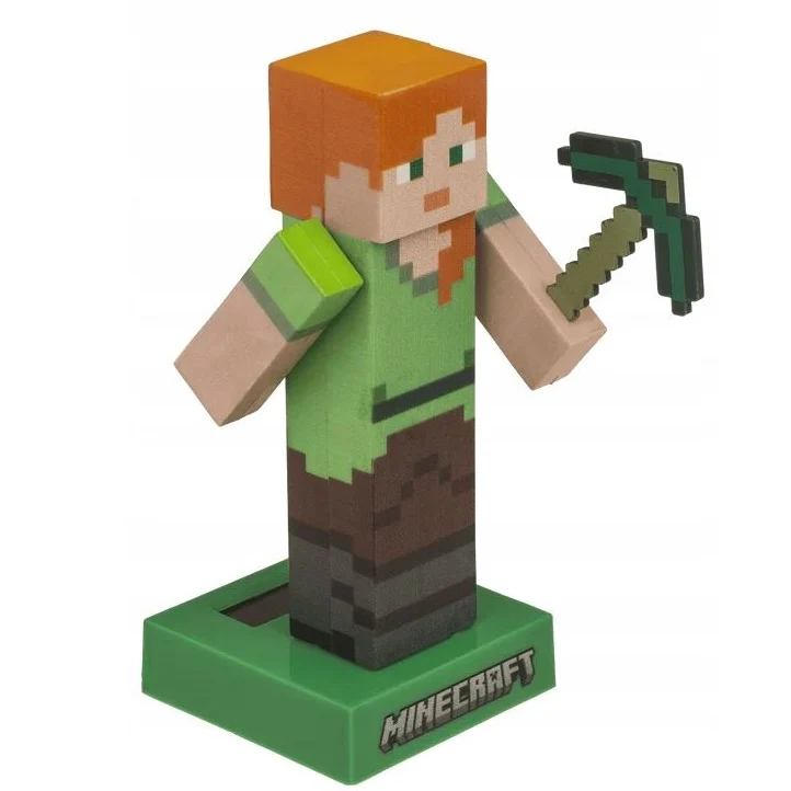 Minecraft: Solar Pal - Alex - Decorazione ad Energia Solare - Statuetta solare su base di plastica