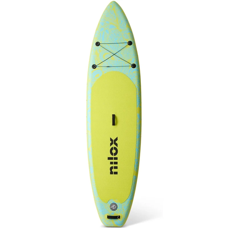 Nilox WAI SUP BOARD Tavola Gonfiabile per Stand Up Paddle in PVC, Completa di Accessori con Zaino, Pagaia, Pompa, Leash, 3 Pinne, 335 x 84 x 15 cm