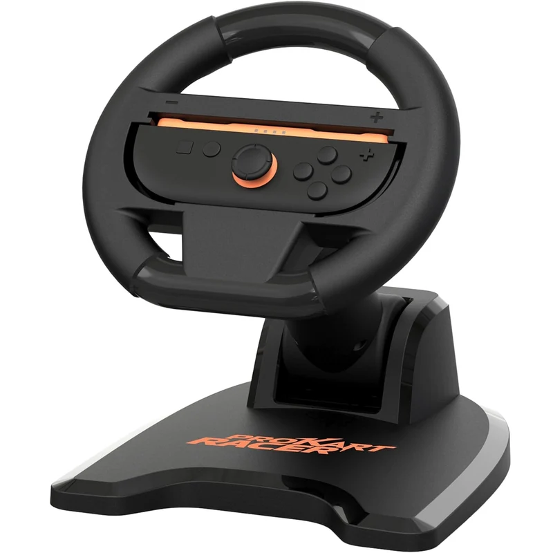SUBSONIC - Volante da corsa Pro Kart Racer per Joy-Con Nintendo Switch e Switch 2 - Volante pieghevole con supporto e ventosa compatibile con Joycon Switch e Switch 2 - Nero