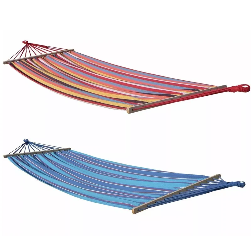 Amaca Classica Cotone 80x200 Da Giardino Campeggio Sostegno Asse Legno E Tessuto