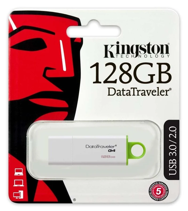 Kingston Pendrive Datatraveler 128Gb G4 DITG4/ 128Gb Usb 3.0 Nero Chiavetta Memoria