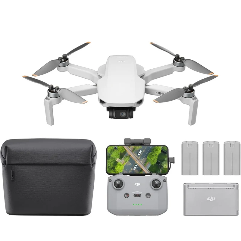 DJI Mini 4K Fly More Combo, Drone per adulti, Fotocamera 4K HD, < 249 g, stabilizzatore 3 assi, trasmissione video 10 km, Return automatico, 3 Batterie per tempo di volo max 93', QuickShots