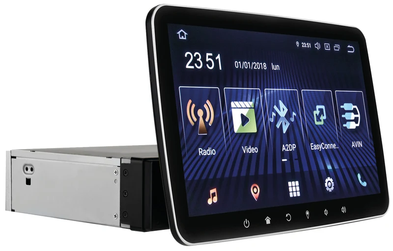 Phonocar VM052K Autoradio 1 DIN con monitor 10.1" HD, Android 9.0, Bluetooth GPS e mappe CAMPER