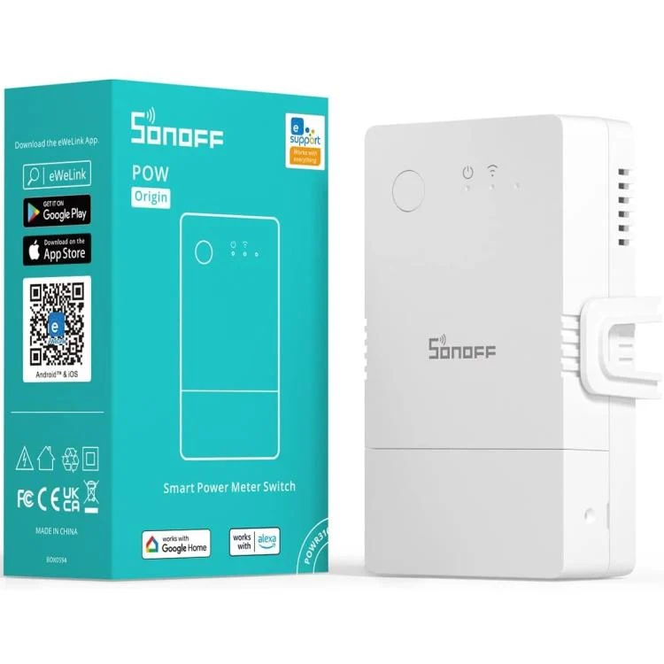 Sonoff Powr316 Origin Wifi Smart Switch 16A Misuratore Potenza Consumi App Alexa
