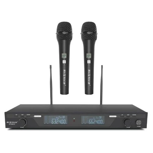 Sistema Microfonico Display Coppia 2 Microfoni Gelato Wireless Uhf Professionale