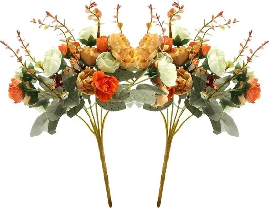 Fiori di seta realistici - Alta qualità - Set da 5 - Seta - Multicolore
