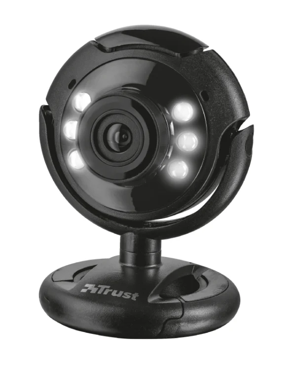 Webcam Trust Spotlight Con Microfono Interno E Luci Led Pc Desktop Skype Usb