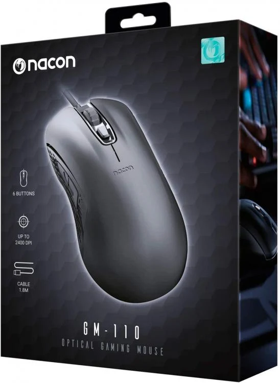 Nacon Gaming Mouse Ottico Wired Gm-110 Nero 6 Pulsanti Windows Pc Console Gioco
