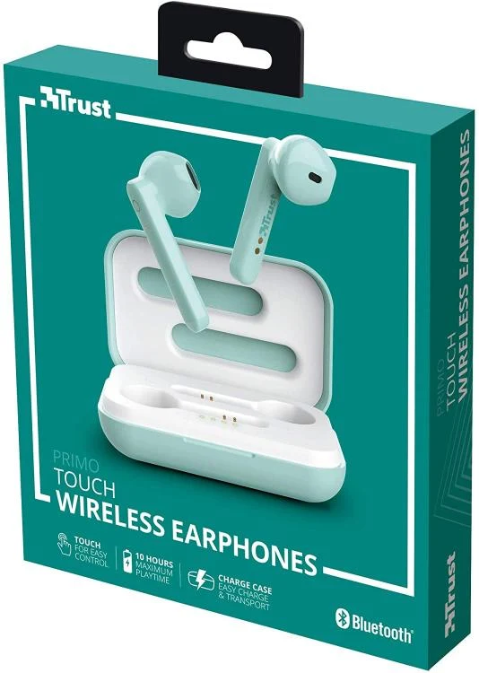 Trust Primo Touch Wireless Auricolari Bluetooth Senza Fili In-Ear Verde Wifi