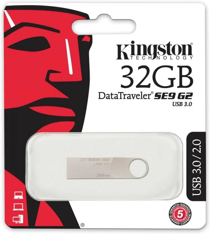 Kingston Pendrive 32Gb Dtse9G2/32Gb Usb 3.0 Metal Unita' Flash Chiavetta Argento