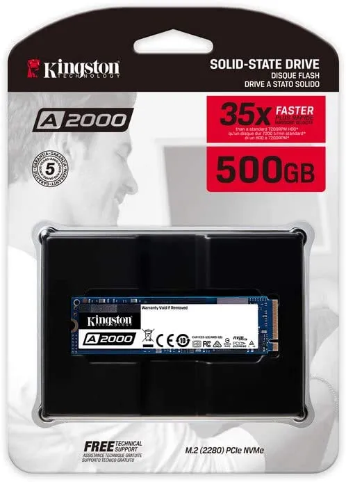 Kingston A2000 Sa2000M8/500G Nvme Pcie Ssd 500G 500 Gb Chiavetta Memoria Pc