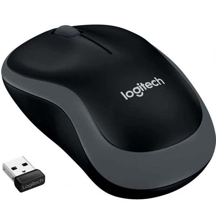 Logitech Mouse Wireless M185 Darkgrey Optical Usb Ambidestro Pc Mac Laptop
