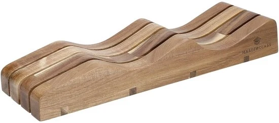 Sostegno per coltelli in legno di Acacia - Spazievolutivo - Adatto per 3 coltelli