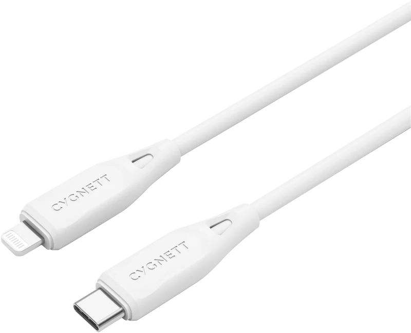 Cygnett Essentials Lightning To USB-C Cable 2m - White
