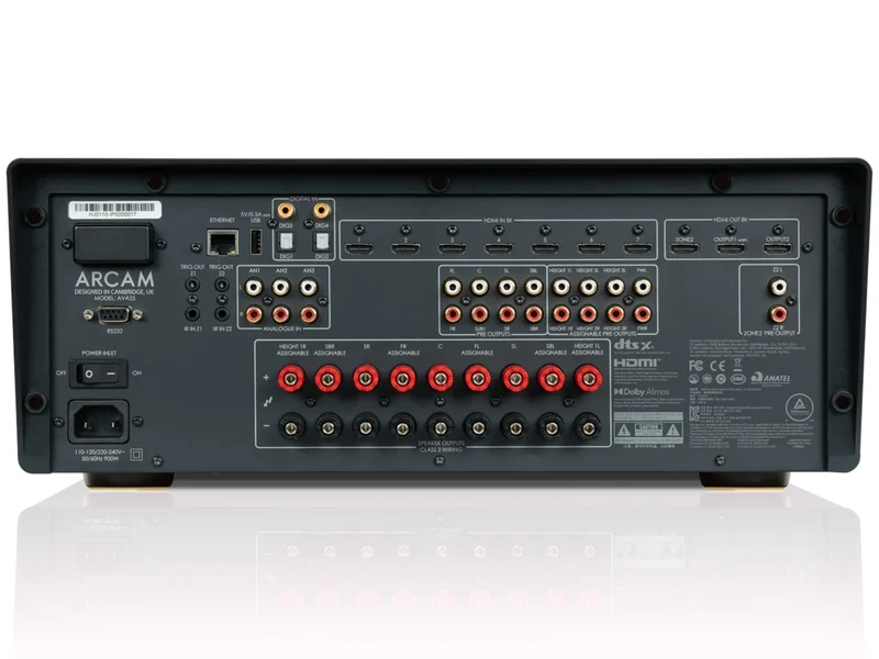 Arcam AVA25 Amplificatore AV da 7.1.2 o 5.1.4 in Classe A/B. Potenza 7x90W o 9x75W su 8 ohm. Dolby Atmos, Dolby True HD