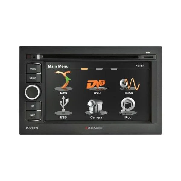 ZENEC Z-N720 autoradio 2 DIN con GPS, bluetooth DVD, USB mappe comprese