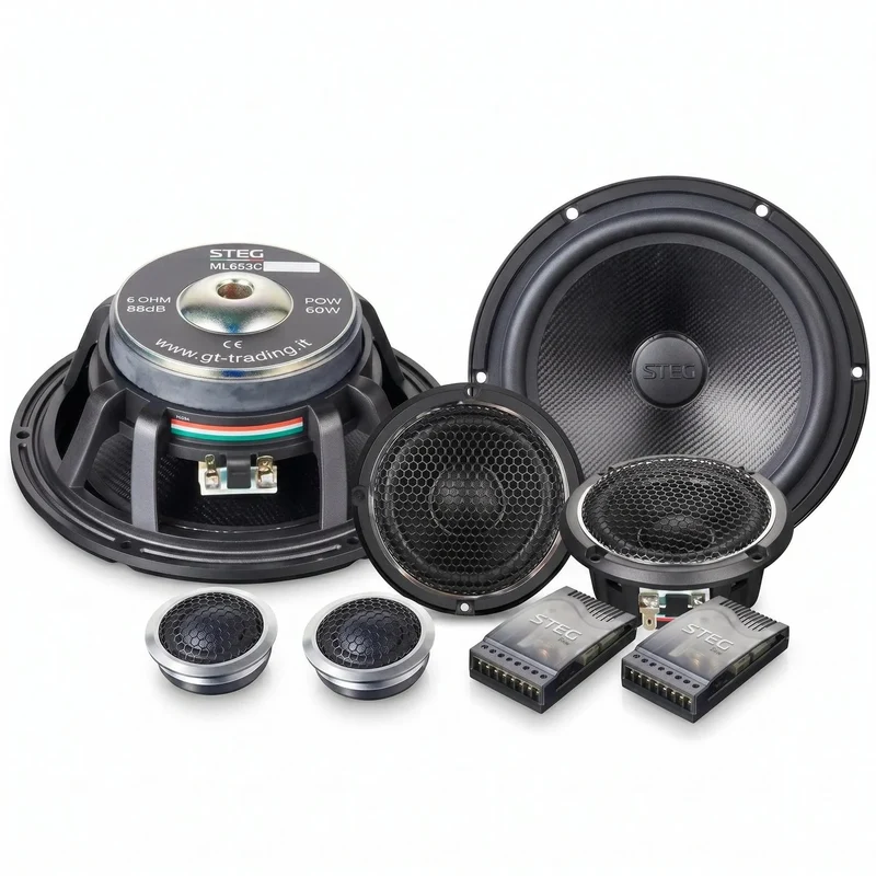 STEG ML653C kit altoparlanti 3 vie Master Stroke WOOFER 165mm + MEDIO 108mm + TWEETER 32mm