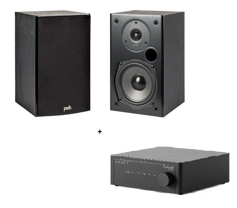 BUNDLE: Polk Audio T15 + Tangent AMPSTER BT 3 - Diffusori da scaffale + amplificatore integrato HIFI!