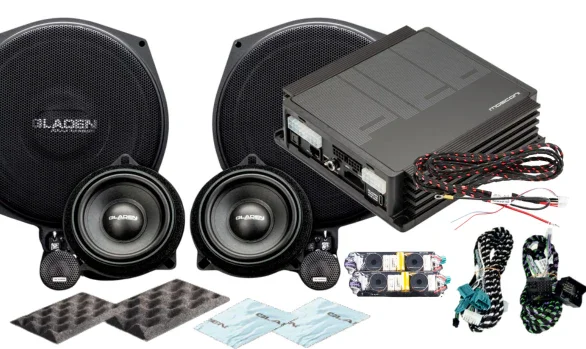 Gladen SU-BMW-FBASIC Kit audio SoundUp ONE 202 BMW a 3 vie + amplificatore Pico V2 6|8 DSP per BMW serie F e G