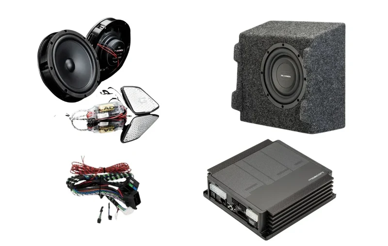 Gladen SU-VW-T6-SUB Kit audio SoundUp Woofer 200mm + Tweeter 25mm + Subwoofer 200 mm 450 Watt + amplificatore Pico V2 4|8 DSP per VW T6