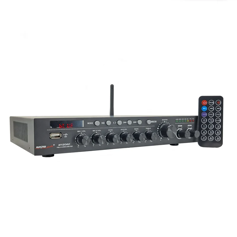 Master Audio MY2060 Amplificatore PA 2 zone compatto 60W con lettore MP3 e BLUETOOTH