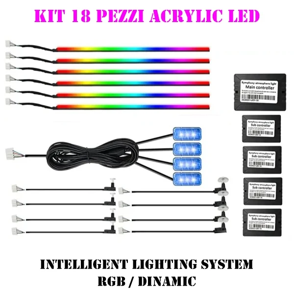 Hardstone HS-UCAL03-A FIBRA OTTICA ACRILICA SEZIONABILE - BLUETOOTH CON APP - RGB/DINAMIC