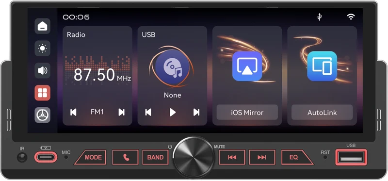 BULLDRAFT AP1C009 Autoradio 1 DIN 6.86" multimediale LINUX con DAB