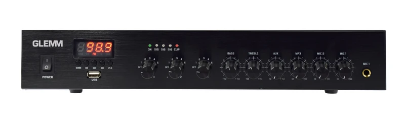 GLEMM PAA 720TMZB Amplificatore PA 3 zone 720W su 100V/16ohm