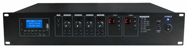 GLEMM PAA 2240 Amplificatore a 2 zone DAB, 480W su 8-16ohm o 70/100V
