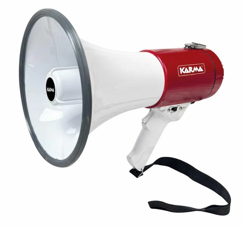 KARMA GT 1223LI Megafono 15W ricaricabile con sirena e fischietto