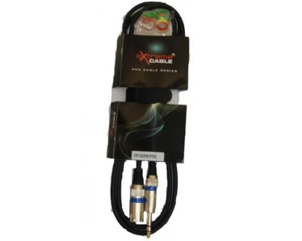EXTREME JSXM2PRO CAVO XLR MASCHIO - JACK STEREO 1/4" 6.3mm CAVO AUDIO DI SEGNALE SCHERMATO 2 MT