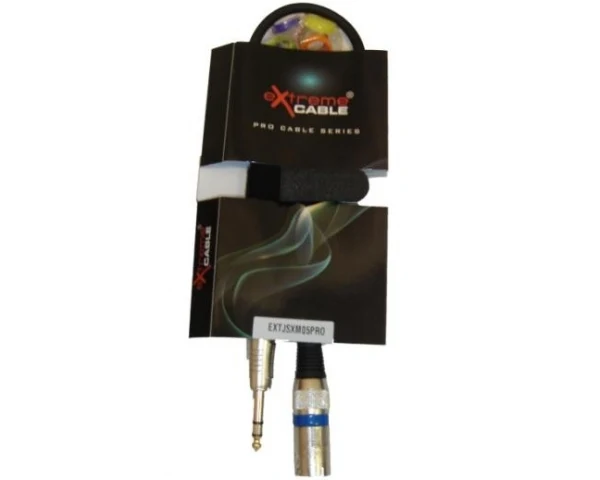 EXTREME JSXM05PRO CAVO XLR MASCHIO - JACK STEREO 1/4" 6,3mm 0,5M CONNETTORI SMONTABILI