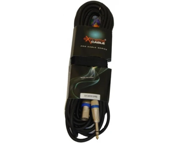EXTREME JSXM10PRO CAVO XLR MASCHIO - JACK STEREO 1/4" 6.3mm CAVO AUDIO DI SEGNALE SCHERMATO 10 M