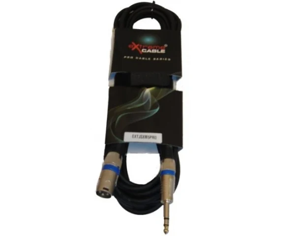 EXTREME JSXM5PRO CAVO XLR MASCHIO - JACK STEREO 1/4" 6.3mm CAVO AUDIO DI SEGNALE SCHERMATO 5 MT